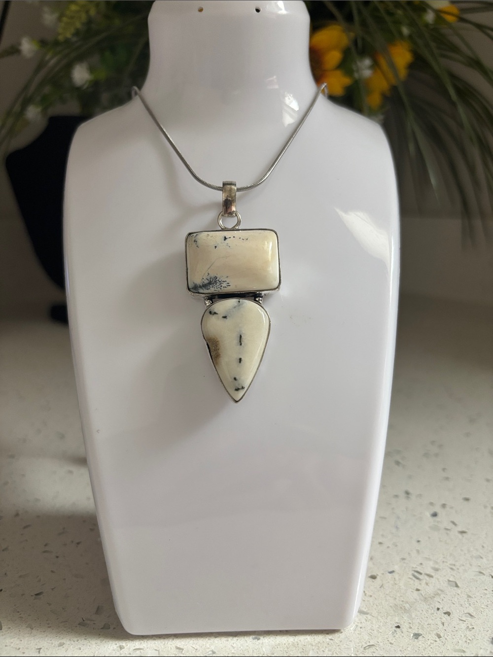 Dendrite Opal Gemstone Handmade Pendant Necklace